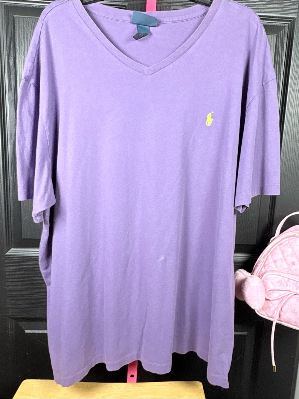 Polo by Ralph Lauren Purple V-Neck Tee with Yellow Pony